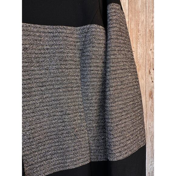 Calvin‎ Klein Skirt Suit 8 Gray Metallic Black Colorblock Ribbed Stretch Lined - Picture 10 of 16